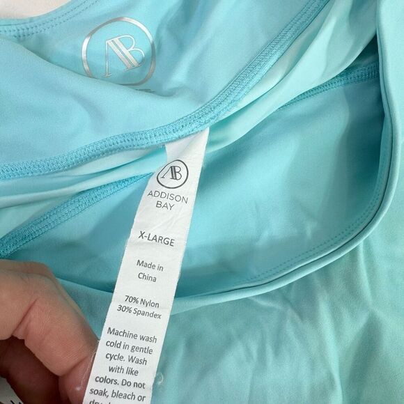 Addison Bay Skirt Skort Womens XL Blue Athletic Tennis Teal Pull On Flowy Stripe - Picture 4 of 8